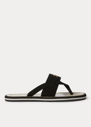 Sandały Ralph Lauren Rosalind Sandal Damskie Czarne | CJPK5951