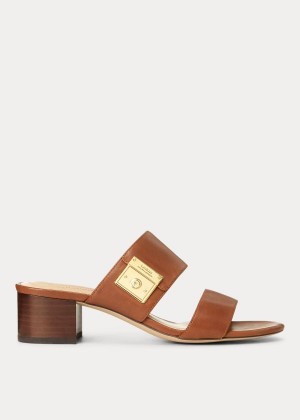 Sandały Ralph Lauren Windham Leather Sandal Damskie Jasny Brązowe | KASC6178