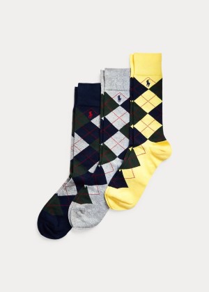 Skarpetki Ralph Lauren Argyle Dress Sock 3-Pack Męskie Głęboka Żółte | XIYR7936