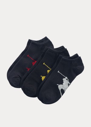 Skarpetki Ralph Lauren Big Pony Sock 3-Pack Męskie Czarne | JHRG5241