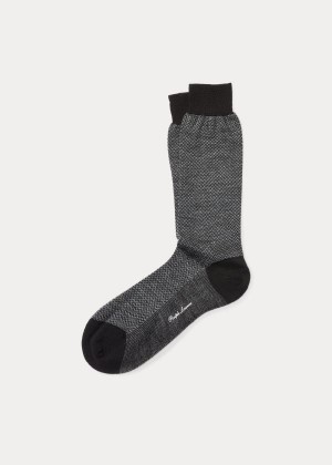 Skarpetki Ralph Lauren Herringbone Trouser Socks Męskie Czarne | TEHA9882