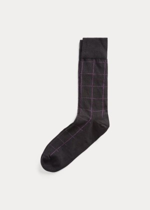 Skarpetki Ralph Lauren Mercerized Cotton Dress Socks Męskie Czarne | FJOC5116