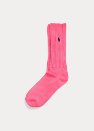 Skarpetki Ralph Lauren Neon Slouchy Crew Socks Męskie Głęboka Różowe | XJPA5749