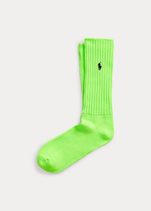 Skarpetki Ralph Lauren Neon Slouchy Crew Socks Męskie Głęboka Zielone | LPKV9765