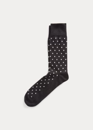 Skarpetki Ralph Lauren Polka-Dot Dress Socks Męskie Czarne | CJMR7310