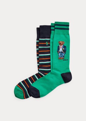 Skarpetki Ralph Lauren Polo Bear Sock 2-Pack Męskie Zielone | JUBO8806