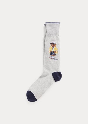 Skarpetki Ralph Lauren Polo Bear & Stripe Sock 2-Pack Męskie Szare Granatowe | ZGRC5297