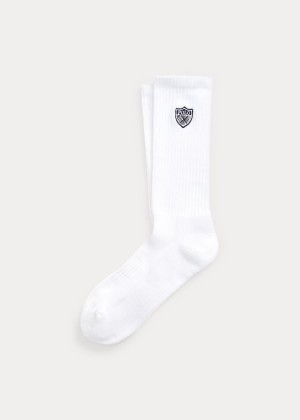 Skarpetki Ralph Lauren Polo Crest Crew Socks Męskie Białe | NSXN5545