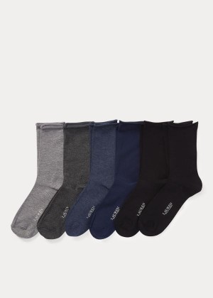 Skarpetki Ralph Lauren Roll-Top Sock 6-Pack Damskie Szare | RHKZ8795