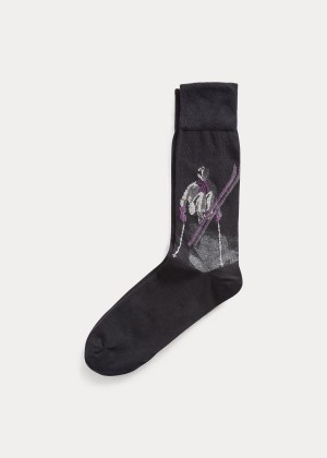 Skarpetki Ralph Lauren Ski Jumper Dress Socks Męskie Czarne | KKZF9692