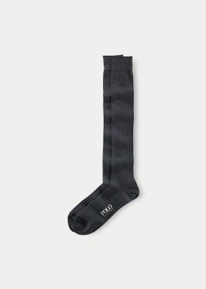 Skarpetki Ralph Lauren Solid Rib Over the Calf Socks Męskie Jasny Szare | WVJP6092