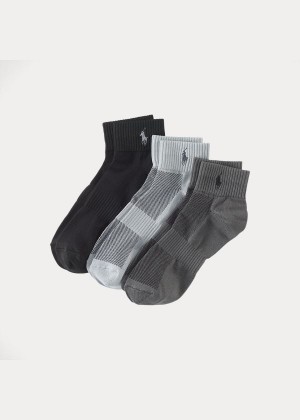 Skarpetki Ralph Lauren Sport Ankle Sock 3-Pack Męskie Szare Kolorowe | JGBL8048