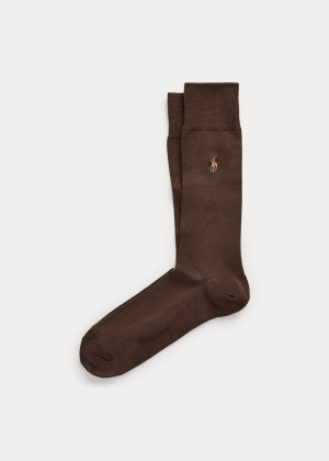 Skarpetki Ralph Lauren Stretch-Cotton Trouser Socks Męskie Brązowe | XSIK2520