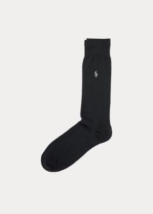 Skarpetki Ralph Lauren Stretch-Cotton Trouser Socks Męskie Czarne | OMSK6482