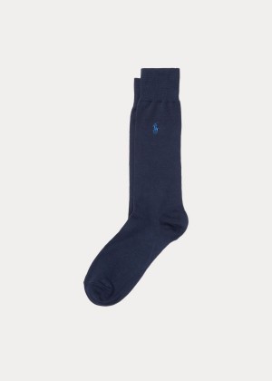 Skarpetki Ralph Lauren Stretch-Cotton Trouser Socks Męskie Granatowe | UEOC4174