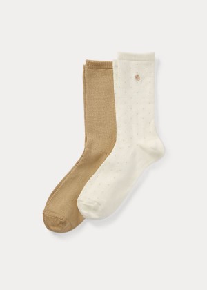 Skarpetki Ralph Lauren Stretch Trouser Sock 2-Pack Damskie Głęboka Białe | HHZK6111