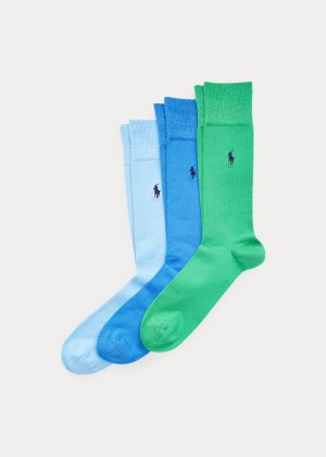 Skarpetki Ralph Lauren Supersoft Trouser Sock 3-Pack Męskie Niebieskie | OXXI3687