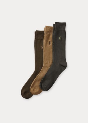 Skarpetki Ralph Lauren Supersoft Trouser Sock 3-Pack Męskie Ciemny Brązowe | QFGZ2697