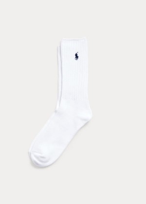 Skarpetki Ralph Lauren The Earth Crew Sock Męskie Białe | DXQX8390