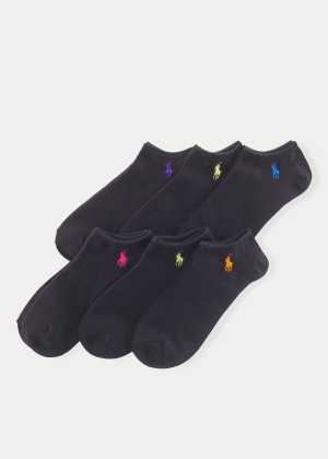 Skarpetki Ralph Lauren Ultralow Sock 6-Pack Damskie Czarne Kolorowe | AFYU8514