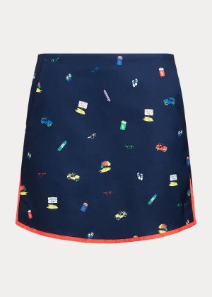 Spódnice Ralph Lauren Beach-Print Golf Skort Damskie Granatowe Kolorowe | OGMQ7548