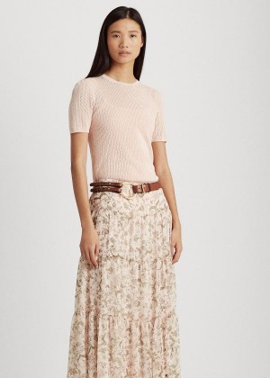 Spódnice Ralph Lauren Floral Tiered Georgette Skirt Damskie Różowe Kolorowe | CITR8110