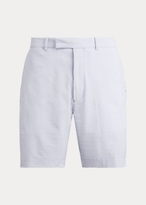 Spodenki Ralph Lauren Classic Fit Seersucker Short Męskie Głęboka Fioletowe | TJRH8756