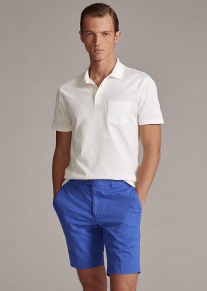 Spodenki Ralph Lauren Slim Fit Stretch Chino Short Męskie Niebieskie | DFCS8781