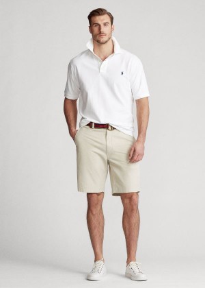 Spodenki Ralph Lauren Stretch Classic Fit Short Męskie Beżowe | QZQM7463