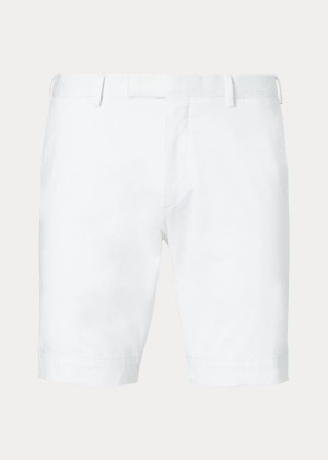 Spodenki Ralph Lauren Stretch Slim Fit Twill Short Męskie Białe | NPXR1353