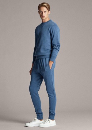 Spodnie Do Biegania Ralph Lauren Fleece Jogger Pant Męskie Niebieskie | WYUD6575