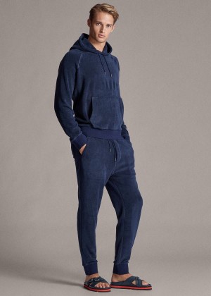 Spodnie Do Biegania Ralph Lauren Fleece Jogger Pant Męskie Granatowe | SXVD5080