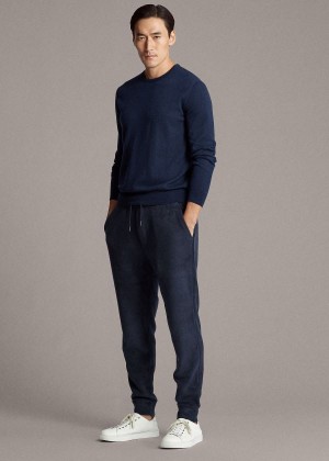 Spodnie Do Biegania Ralph Lauren Fleece Jogger Pant Męskie Granatowe | SXFS1268