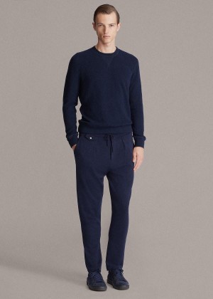 Spodnie Do Biegania Ralph Lauren RLX Pleated Merino Track Pant Męskie Granatowe | HQQN4112