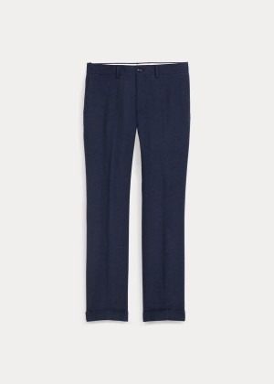 Spodnie Ralph Lauren Cotton-Blend Chino Męskie Granatowe | LLFY6137