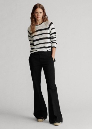 Spodnie Ralph Lauren Cotton Flare Pant Damskie Czarne | BOKW1283