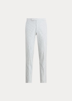 Spodnie Ralph Lauren Cotton Seersucker Suit Trouser Męskie Niebieskie Kremowe | TPLN6258