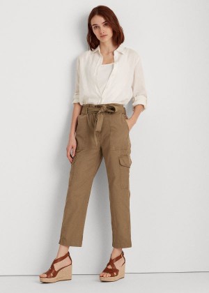 Spodnie Ralph Lauren Cotton Twill Cargo Pant Damskie Oliwkowe | USQI8042