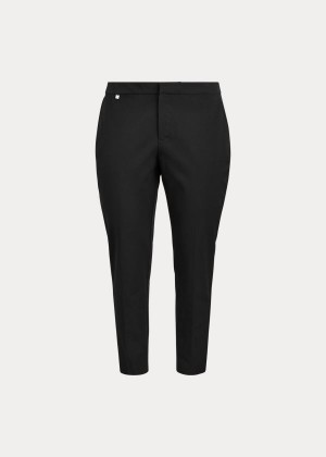 Spodnie Ralph Lauren Cotton Twill Skinny Ankle Pant Damskie Czarne | DGIC3564