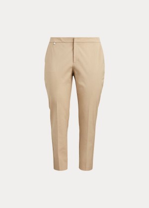 Spodnie Ralph Lauren Cotton Twill Skinny Ankle Pant Damskie Brązowe | MCHG4059