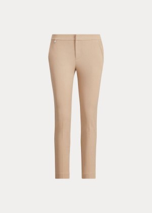 Spodnie Ralph Lauren Cotton Twill Skinny Pant Damskie Brązowe | CYHW4753