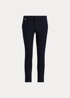 Spodnie Ralph Lauren Cotton Twill Skinny Pant Damskie Granatowe | DQBJ5966