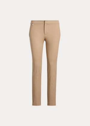 Spodnie Ralph Lauren Cotton Twill Skinny Ankle Pant Damskie Brązowe | ZYVR5514