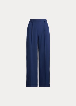 Spodnie Ralph Lauren Duval Stretch Wool Crepe Pant Damskie Granatowe | BOOX8176