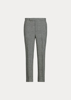 Spodnie Ralph Lauren Glen Plaid Linen Pant Damskie Kremowe Szare Kolorowe | JXFI8727