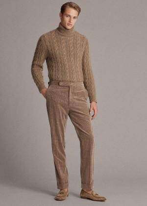 Spodnie Ralph Lauren Gregory Corduroy Trouser Męskie Brązowe | BDBP2815