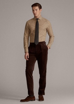 Spodnie Ralph Lauren Gregory Corduroy Trouser Męskie Brązowe | GETB1238