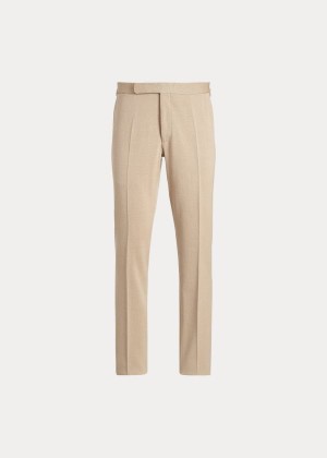 Spodnie Ralph Lauren Gregory Wool Covert Trouser Męskie Khaki | CACD5620