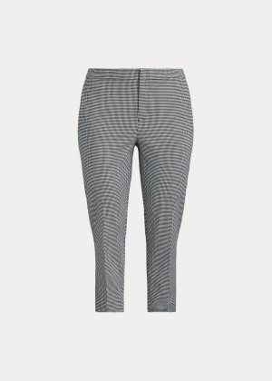 Spodnie Ralph Lauren Houndstooth Cotton-Blend Pant Damskie Czarne Białe | ZUON6289