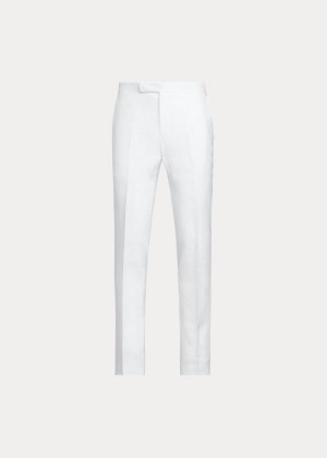 Spodnie Ralph Lauren Linen Trouser Męskie Białe | JFPH5350